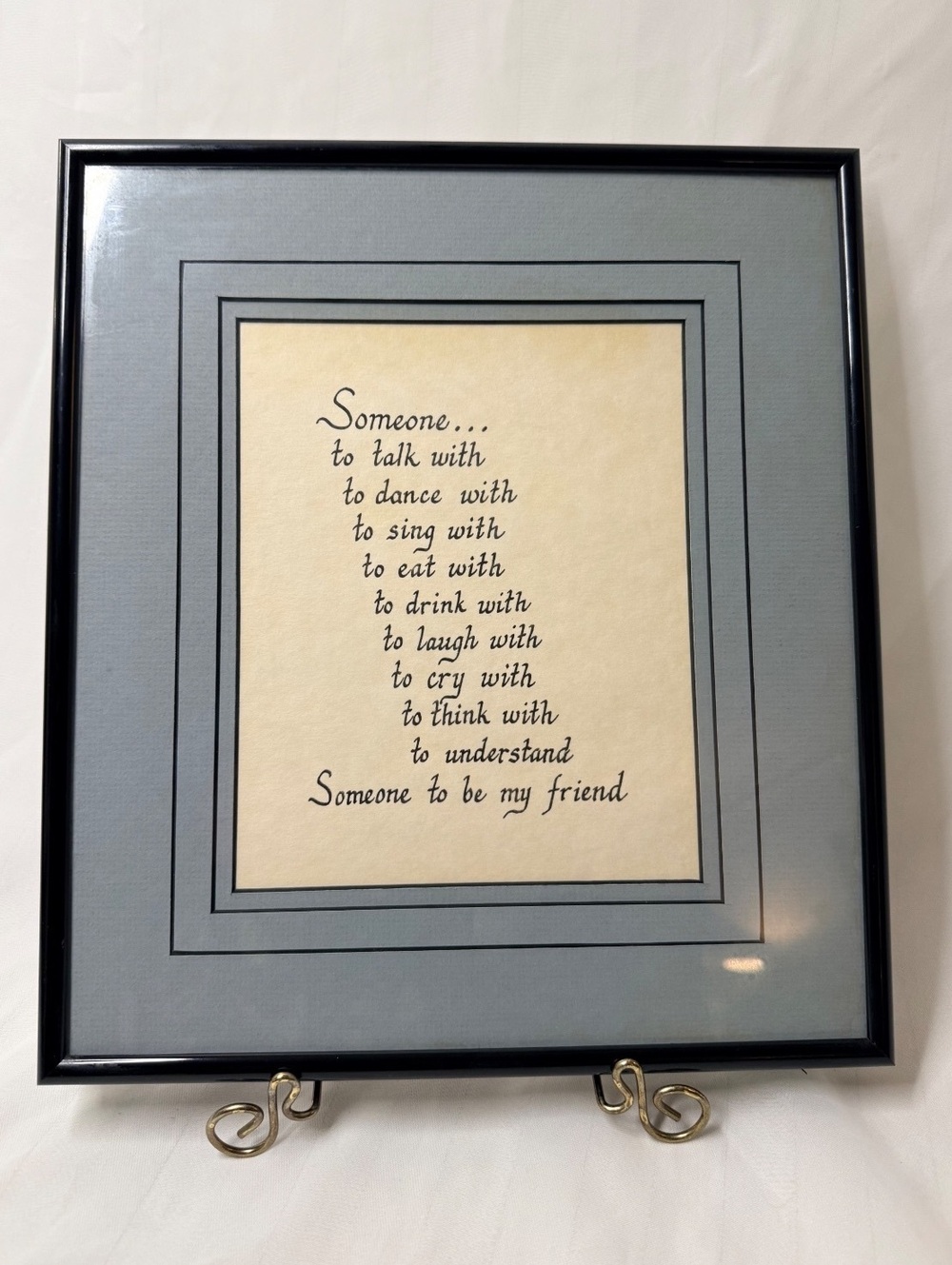 Vintage Susan Polis Schutz Friendship Poem Framed Art
